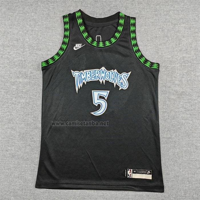 Camiseta Nino Minnesota Timberwolves Anthony Edwards NO 5 Classic 2025-26 Negro
